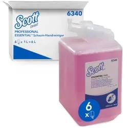 SCOTT® EssentialTM Schaumseife, leicht duftend, rosa 6340 , 1 Karton = 6 Kartuschen à 1000 ml