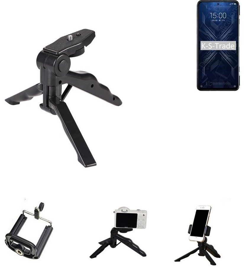 K-S-Trade für Xiaomi Black Shark 4 Pro Smartphone-Halterung, (Stativ Tisch-Ständer Dreibein Handy-Stativ Ständer Mini-Stativ) schwarz
