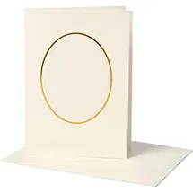 Creativ Company 23724 Passepartout-Karte, 10-teilig, gebrochenes Weiß