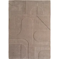 Teppich Kurzflor Skandinavisch Microfaser Innen Beige Rechteckig 120x170 | Kadima Design