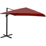 Mendler Gastronomie-Ampelschirm HWC-A96, Sonnenschirm, 3x4m (Ø5m) Polyester/Alu 26kg ~ bordeaux ohne Ständer, drehbar