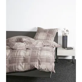 JANINE Feinbiber, Bettwäsche Davos 65159 naturell mauve), 155x220 cm + 80x80 cm - braun;beige