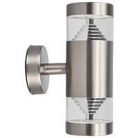 LINDBY LED-Außenwandleuchte Lanea, 21 cm, Edelstahl, IP44