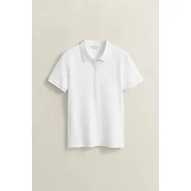 GANT Slim Fit Poloshirt mit Label-Stitching, Weiss, M