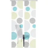 VISION S 55553 | 2er-Set Schiebegardinen Borden | halb-transparenter Stoff in Bambus-Optik | 2X 260x60 cm | Farbe:, Farbe:blau-grün