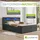 Juskys Boxspringbett Leona Samt 180x200 cm Grau