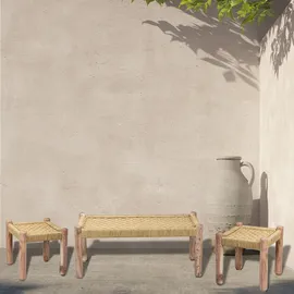 Marrakesch Orient & Mediterran Interior Hocker Josue 36 x 36 x 36 cm Beige
