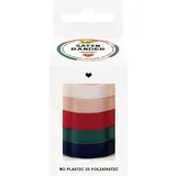 Folia Geschenkband Satin klassisch rot/rosa/dunkelblau/dunkelgrün 10 mm x 4 m