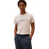 Tommy Hilfiger Herren T-Shirt Kurzarm Slim Fit, Beige (Heathered