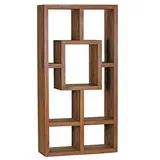 KADIMA DESIGN Bücherregal Braun, Holz, Echtholz, Rechteckig, 90x180x35 cm, Wohnzimmer,, |