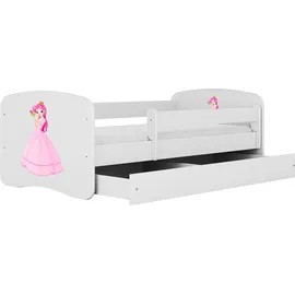 WFL GROUP Jugendbett Emily 80 x 160 cm Kiefer MDF weiß/roségold