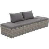 vidaXL Sonnenliege Poly Rattan Grau Gartenliege Liegestuhl Relaxliege Liege