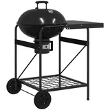 vidaXL Grillwagen Schwarz mit Deckel 96x72x113 cm Metall