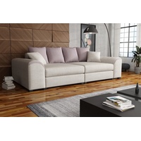 Fun Möbel Big-Sofa Big Sofa Couchgarnitur WELLS Megasofa in Stoff, inkl. Zierkissen beige|rosa