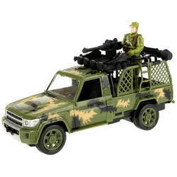 Toi-Toys - Ferngesteuertes Fahrzeug - Alfafox Militär Jeep mit Soldat (22cm)