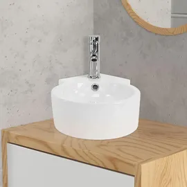 luxebath Eckwaschbecken Rund 45 x 36 cm