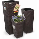 CASARIA Outdoor Pflanzkübel Set 3-tlg. braun
