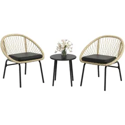 Outsunny - Gartenmöbel-Set - 70Lx63Wx73Hcm - Gelb