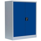 LÜLLMANN Stahlschrank 530311 enzianblau, lichtgrau 80,0 x 38,3 x 100,0 cm, aufgebaut