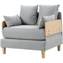 [en.casa] Schlafsessel Seinlus Polyester 81 x 88 x 68 cm Hellgrau mit Kissen