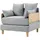 [en.casa] Schlafsessel Seinlus Polyester 81 x 88 x 68 cm Hellgrau mit Kissen