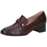 CAPRICE Damen Loafer mit Absatz aus Leder Elegant, Rot (Bordeaux Nappa), 39 EU