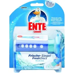 WC-Ente Frische-Siegel 5 in 1 WC-Reiniger, Duftet bis zu 600 Spülungen, 1 Spender mit 6 Frische-Siegeln, Marine