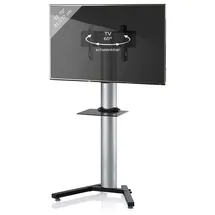 VCM Stadino Maxi TV-Standfuß 1 Stk. 1,0 m Silber/Schwarzglas Aluminium