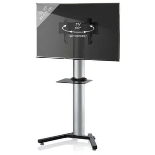 VCM Stadino Maxi TV-Standfuß 1 Stk. 1,0 m Silber/Schwarzglas Aluminium