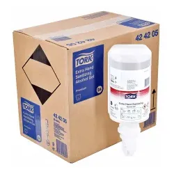 Tork Extra Händedesinfektionsgel Alkohol, S4 424205 , 1 Karton = 6 Kartons à 1 Liter