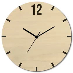 Artland Wanduhr »Nummer 12«, wahlweise mit Quarz- oder Funkuhrwerk, lautlos ohne Tickgeräusche Artland Naturfarben