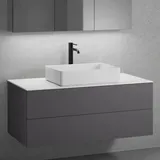 neoro n50 Unterschrank B: 120 cm mit 2 Auszügen, Waschtisch B: 58 cm weiß matt, B: 120.5 BN0065WM+BN0424GR+BN0404WM