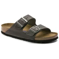 Birkenstock Arizona Vetleer Eisen Smal Voetbed - Slipper - 1013645 - Grau - 38
