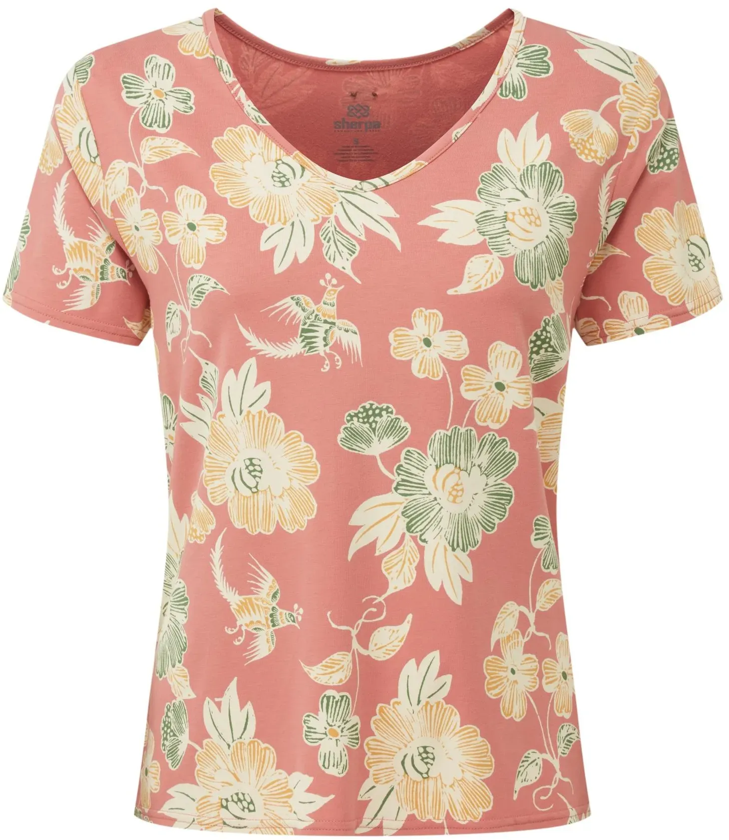 Sherpa Damen Neha T-Shirt - L - Floral Brick Dust Floral