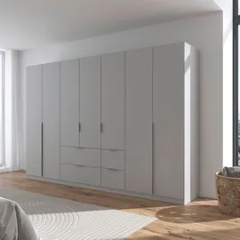 otto home Drehtürenschrank OTTO HOME "Kleiderschrank Schrank Garderobe AGORDO mit Dekor- oder Hochglanzfront", grau (seidengrau), B:315cm H:210cm T:54cm, Holzwerkstoff, Schränke, Drehtürenschrank, mit Außenschubkästen, in 7 Breiten und 2 Höhen MADE IN GERMANY,