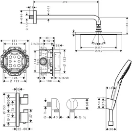 Hansgrohe Croma 280 Unterputzset, mattschwarz