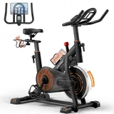 YAMO Heimtrainer Fahrrad mit Magnetischem Widerstand, Indoor Bike mit LCD-Monitor & Tablet-Halter, Leises Stabiles Fitnessbike für Zuhause, Verstellbar Ergometer Heimtrainer 120kg Belastbarkeit