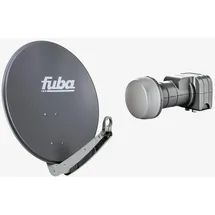 Fuba Sat Anlage 2 Teilnehmer | Satellitenschüssel Komplettset - DAA 650 A Sat-Schüssel 60x65cm Alu anthrazit + Fuba DEK 217 Twin LNB 2 Teilnehmer (D