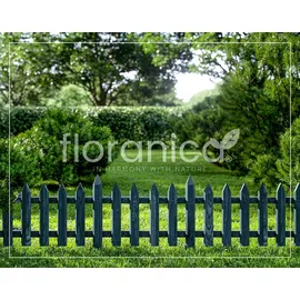 Pemicont Floranica Steckzaun Gartenzaun Kiefer 1 stk 30 x 100 cm Anthrazit Metallstäben Begrenzungszaun Dekorative Beeteinfassung Beetumrandung - Grau