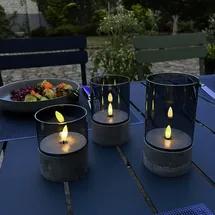 Brilliant Kerzen Bougie Grau 3 St.