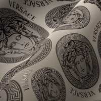 A.S. Création VERSACE WALLPAPER Beige Grau Luxus Tapete Designer Vliestapete Logo Medusa 386112 10,05x0,70m Made in Germany