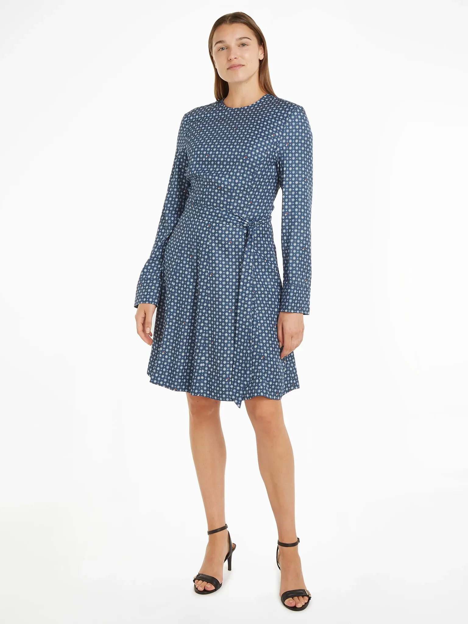 Blusenkleid »FOULARD FIT & FLARE KNEE DRESS«, mit   Markenlabel, Gr. 36 - N-Gr, Heritage Foulard/ Fossil Blue, , 52652041-36 N-Gr