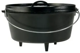 Lodge Camp Dutch Oven 12 Inch (tief), Topf mit 3 Füßen, inkl. Deckel, ca. 30,48 cm Ø