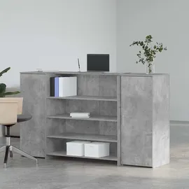 vidaXL Empfangstheke Betongrau 180x50x103,5 cm Holzwerkstoff