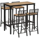 vidaXL 5-tlg. Bar-Set Raues Mangoholz und Metall