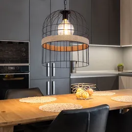 GLOBO Hängeleuchte 1-flg. 35 cm Metallgitter schwarz braun