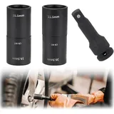 NKFOOPDU 3 Stück Doppelkopf Schlagschrauber Nüsse Set 18,5/19,5/20,5/21,5 mm mit 1/2" Kraft-Verlängerung Schlagnuss Doppelkopf Radmutternschlüssel Radmuttern Nuss Werkzeug 1/2" fit Alle Modelle