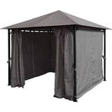 QUICK STAR Metall Garten Pavillon Nizza 3x3m Antik Partyzelt Grau RAL 7012 mit 4 Seitenteilen