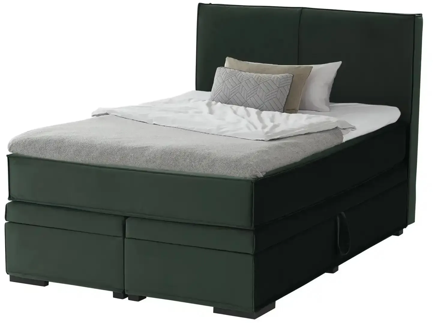 Boxi Boxspringbett mit Bettkasten Boxi Urban , grün , Maße (cm): B: 140 H: 125
