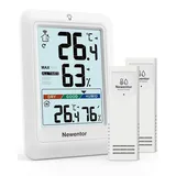 Newentor Wetterstation Funk Thermometer Hygrometer 24 48 Std. max min mit 2